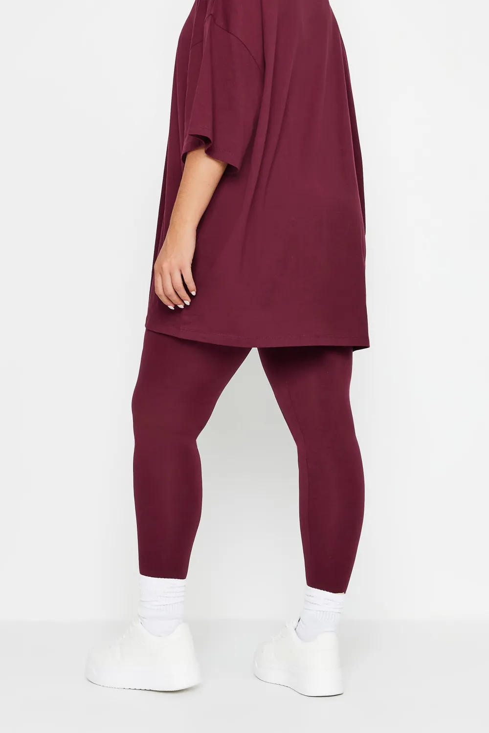 YOURS Curve Burgundy Red Leggings
