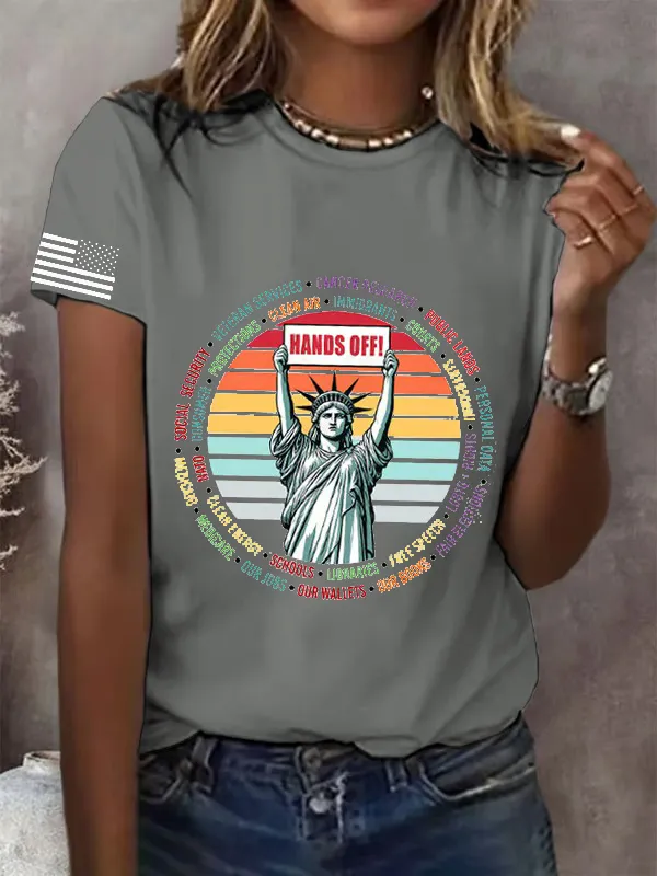 Women'S FDT “Hands Off ” Print Casual T-Shirt