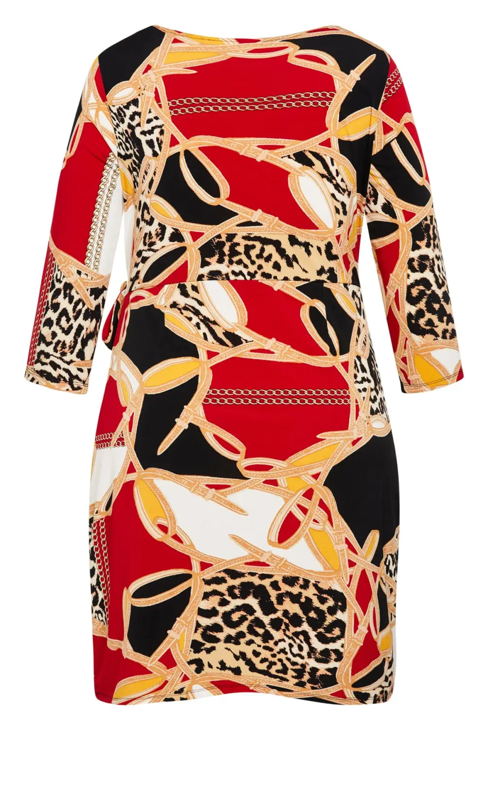 Evans Animal Chain Print Bodycon Wrap Dress