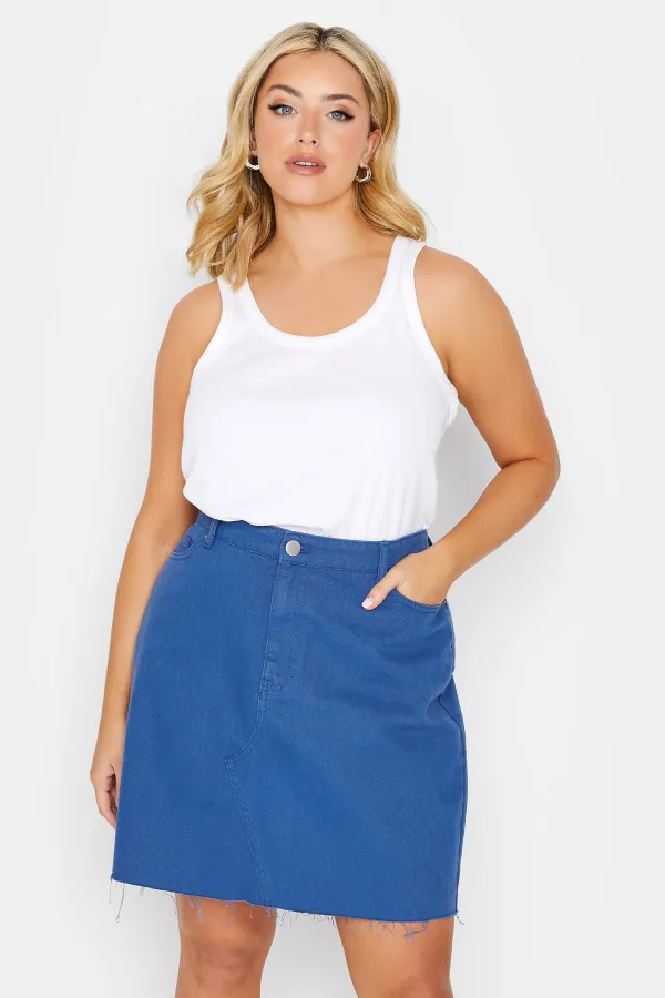 YOURS Curve Cobalt Blue Denim Skirt