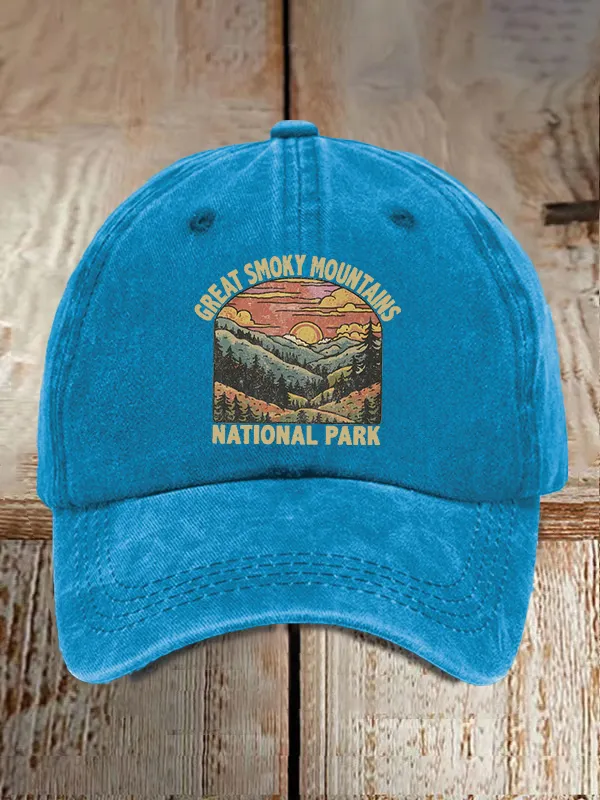 Great Smoky Mountains National Park Sunset Graphic Baseball Caps