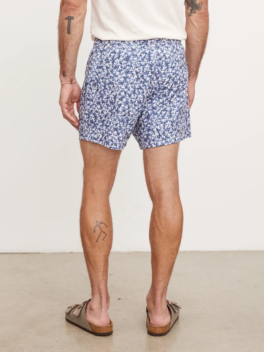 Navy Blue with White Pattern Men's Shorts