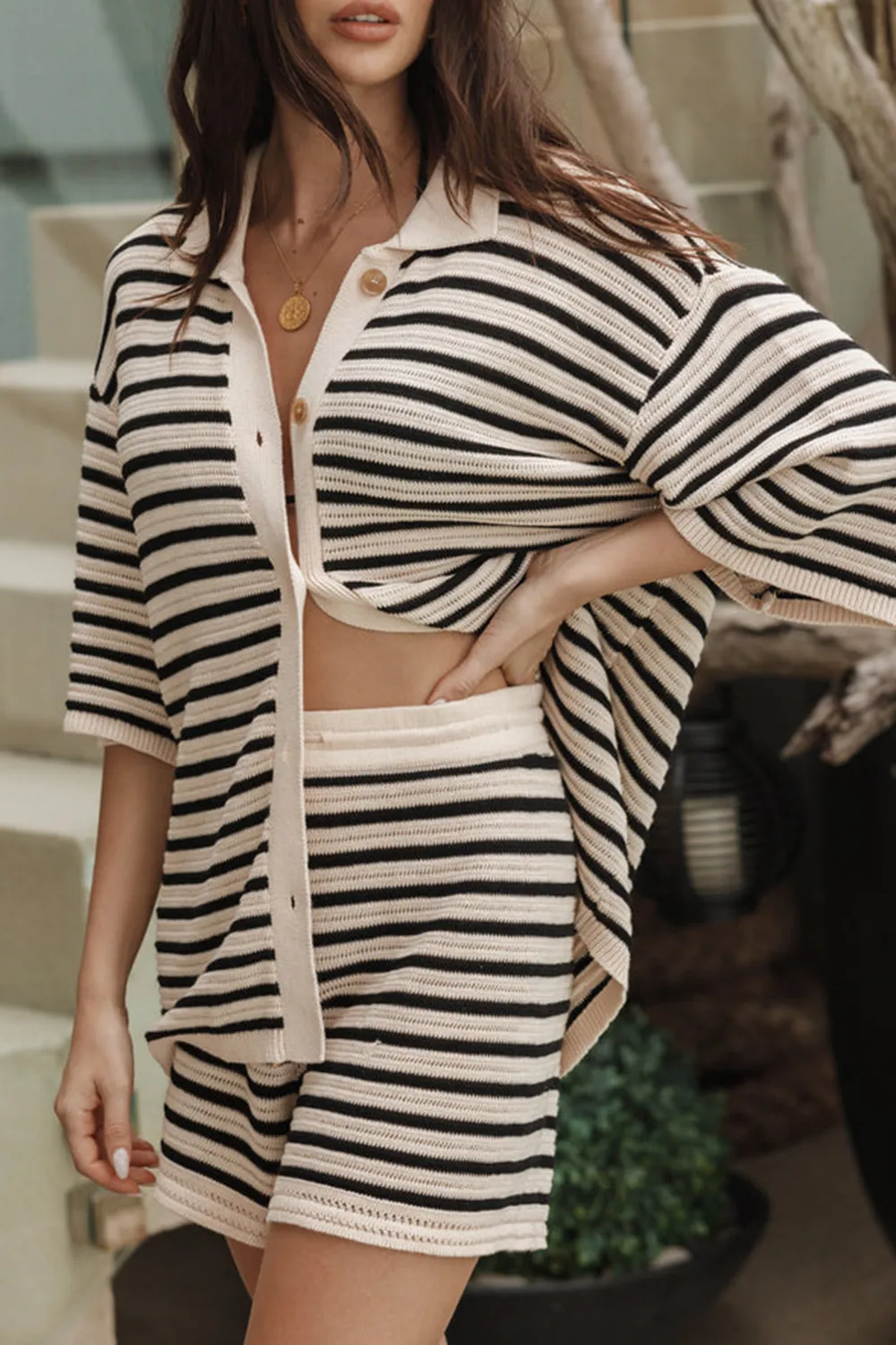 SAND WHITE KNIT SHIRT