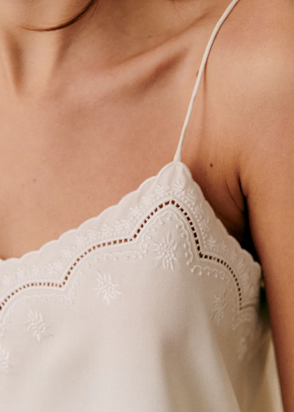 Lace Cutout Spaghetti Strap Top