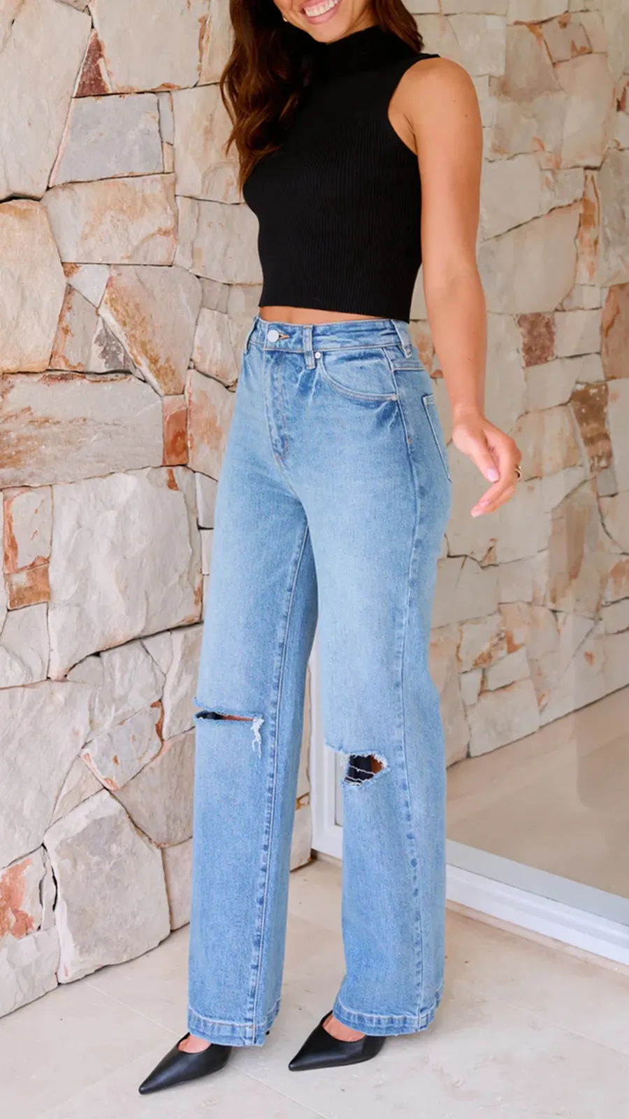 High Rise Waist Stretch Jeans