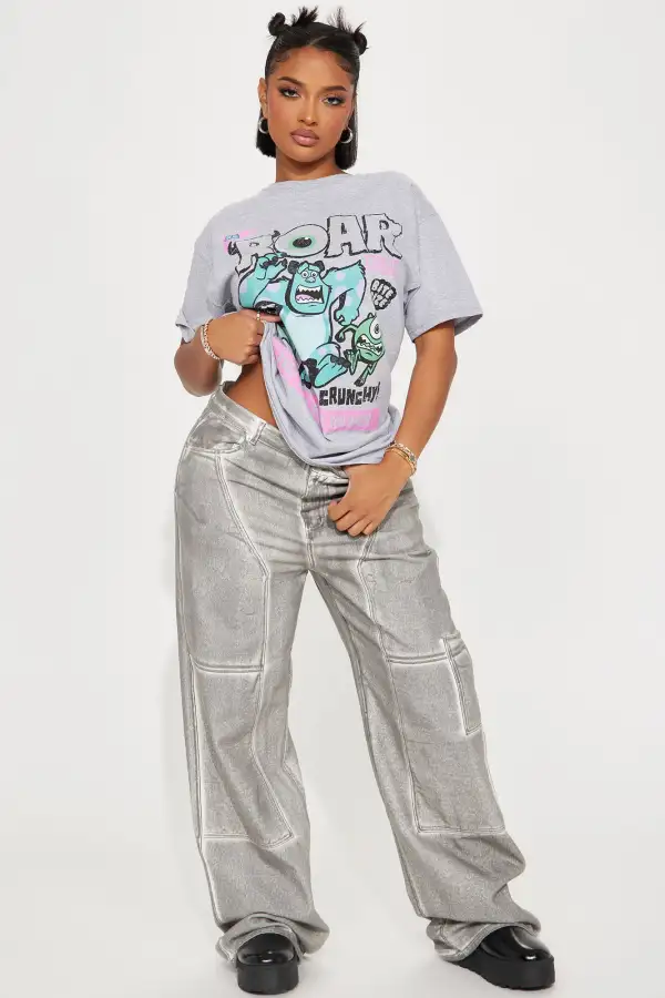 Monsters Inc Bite Back Graphic Tee - Heather Grey