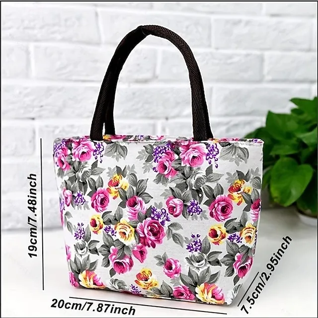Women's Handbag Nylon Outdoor Daily Zipper Large Capacity Breathable Lightweight Flower Black Red Blue