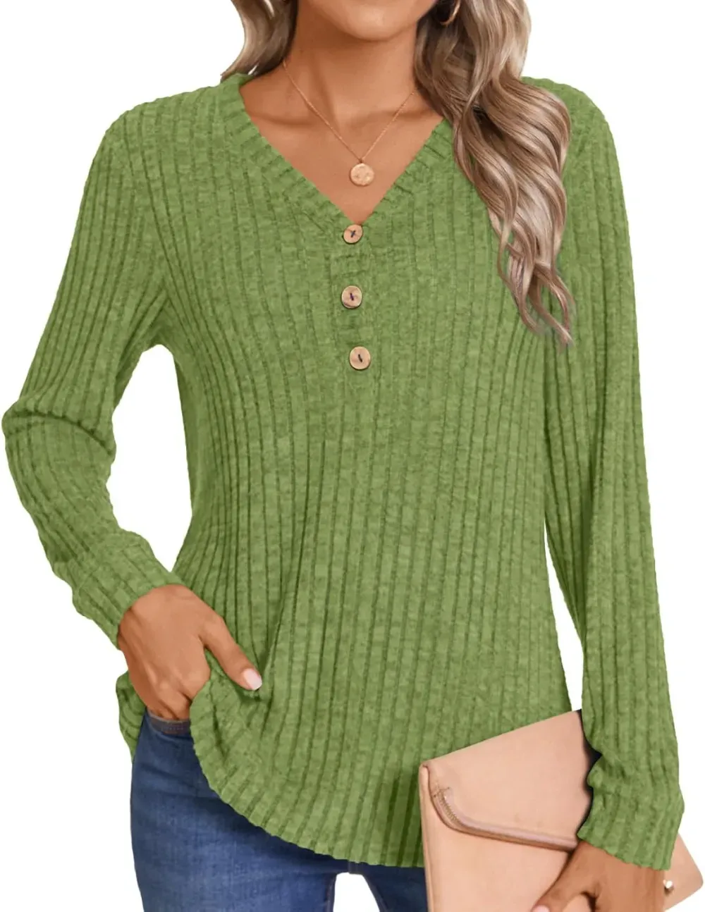 HOTGIFT Womens 2024 Fall Winter Tunic Tops Long Sleeve Casual T-Shirts Soft Comfy Stripe Blouse Lightweight