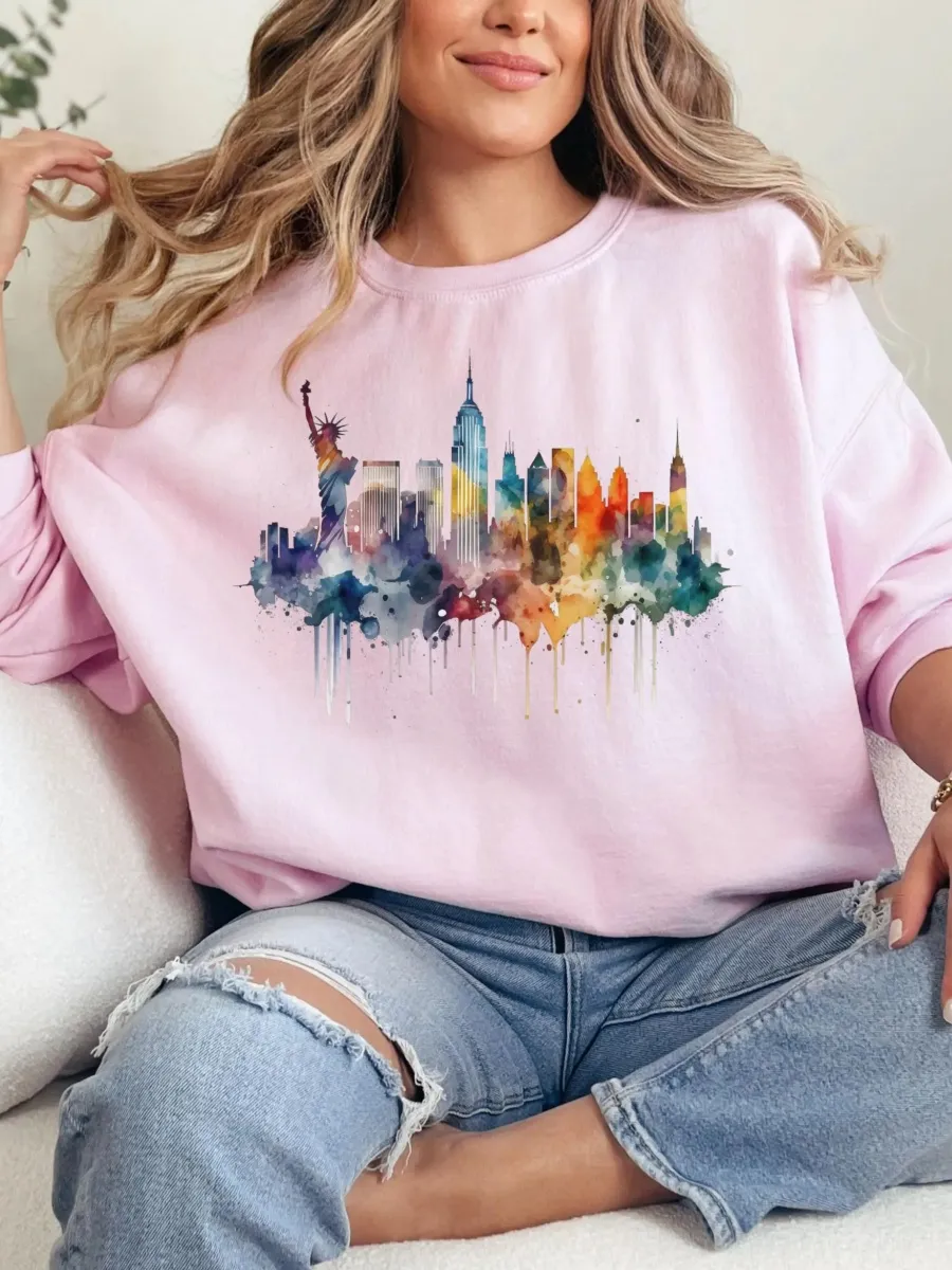 Watercolor Cityscape Sweatshirt