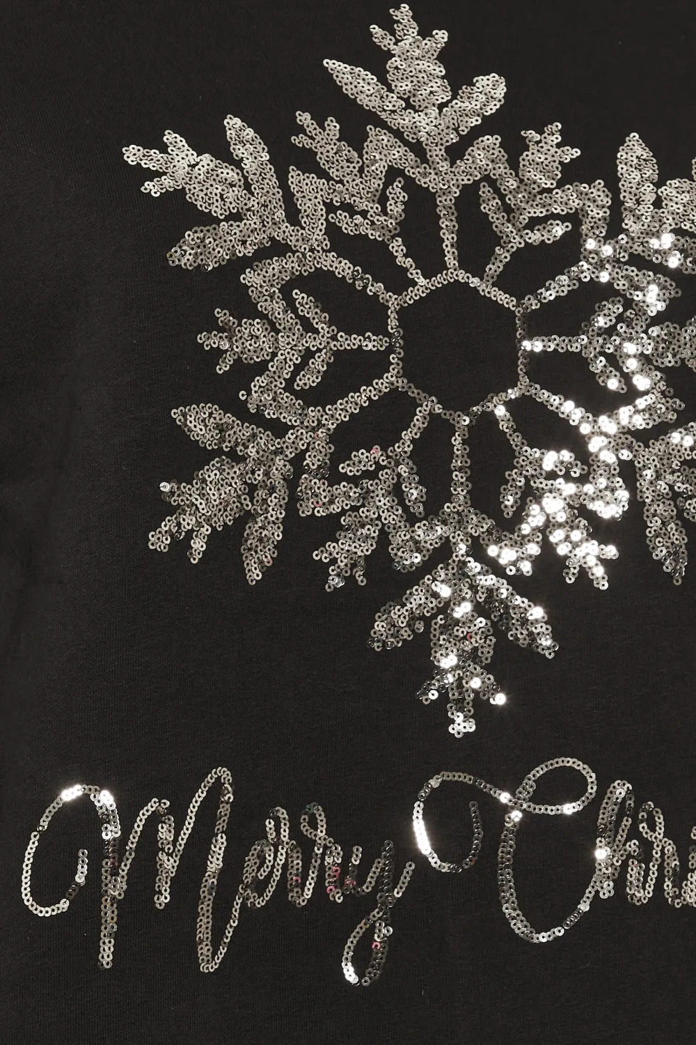 YOURS Curve Black Sequin Embellished 'Merry Christmas' Sweatshirt