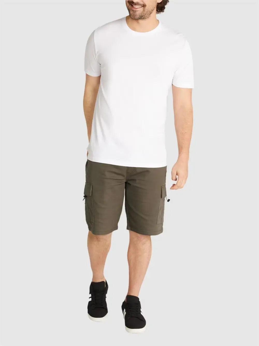 KHAKI KNIT CARGO SHORTS