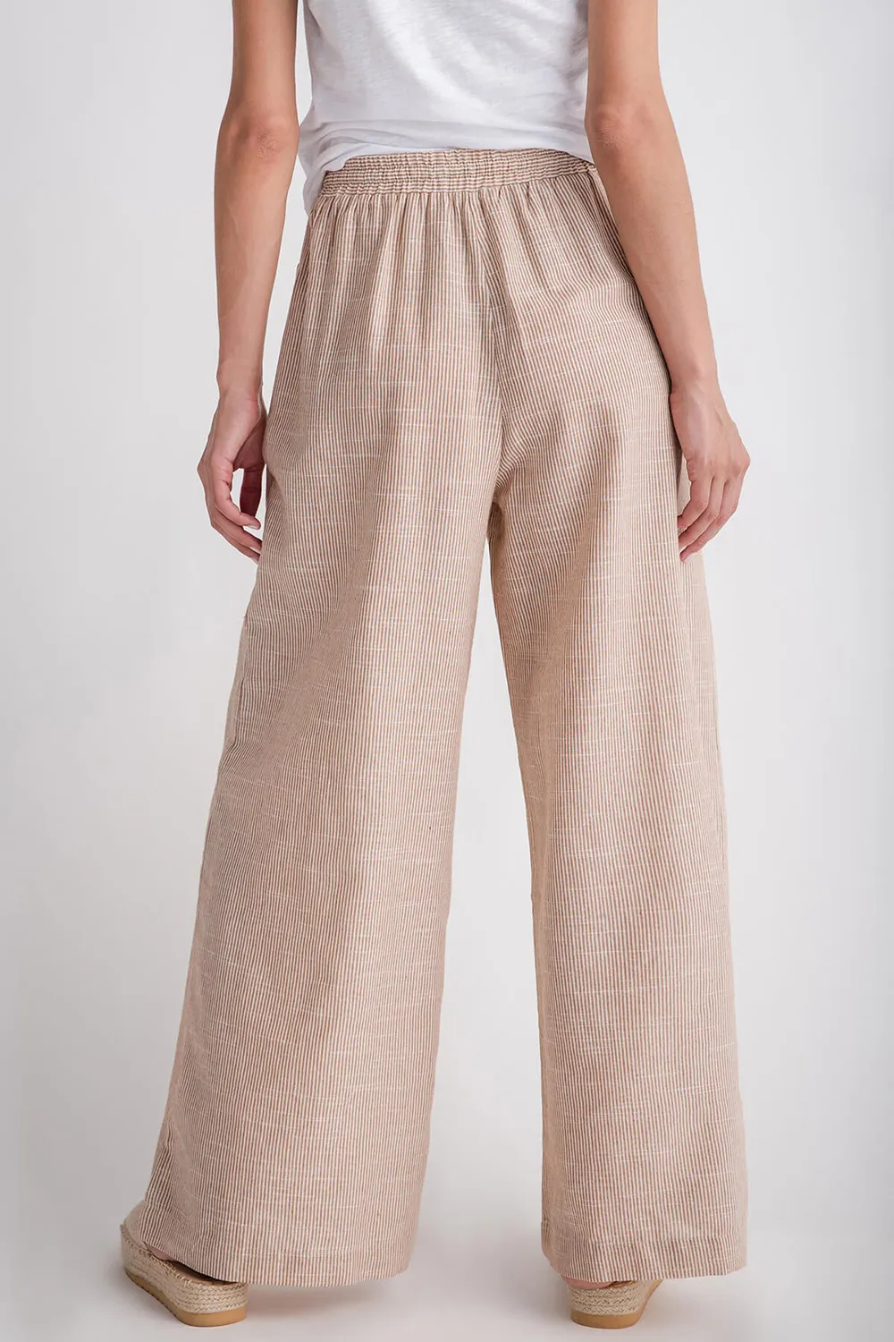 Mustard Seed Wide Leg Striped Pants - Camel