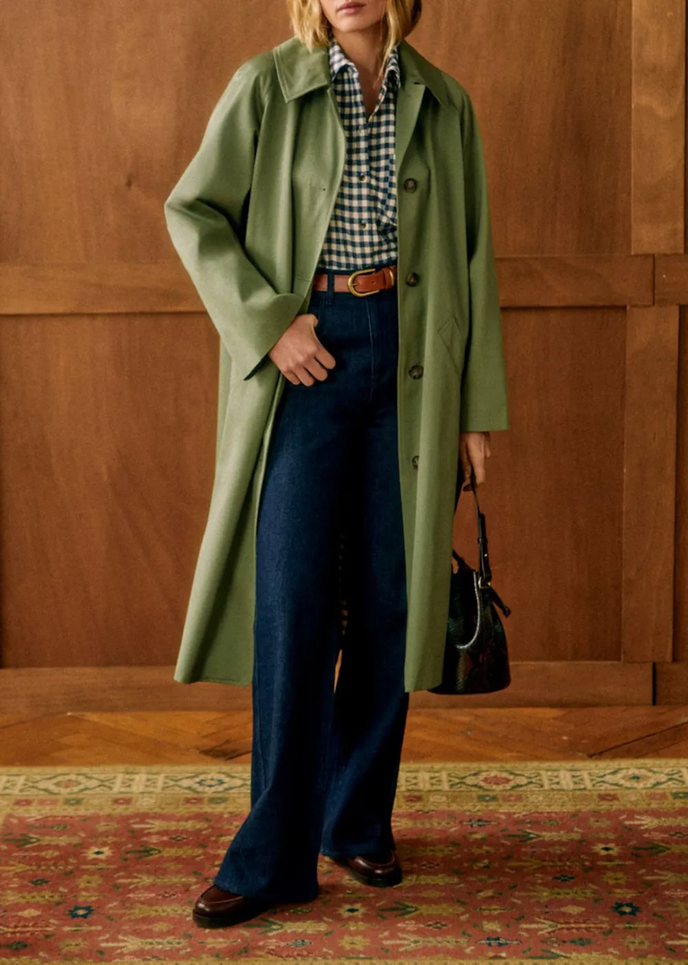 Dark Green Oversized Trench Coat