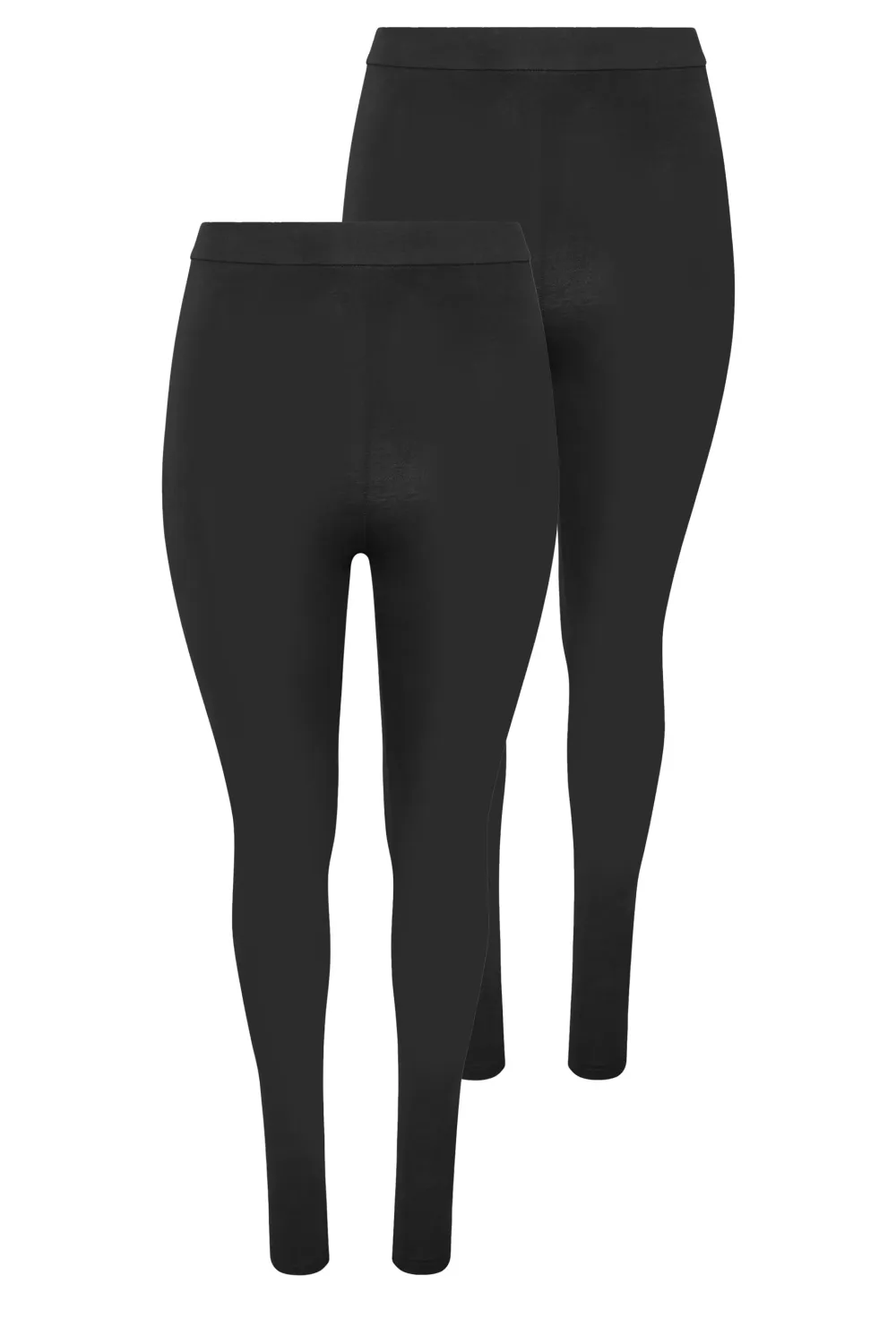 EVANS 2 PACK Curve Black Cotton Stretch Leggings