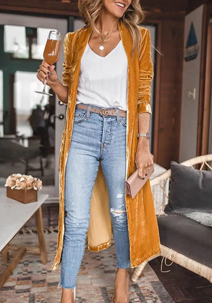 Cheering My Way Velvet Kimono Coat