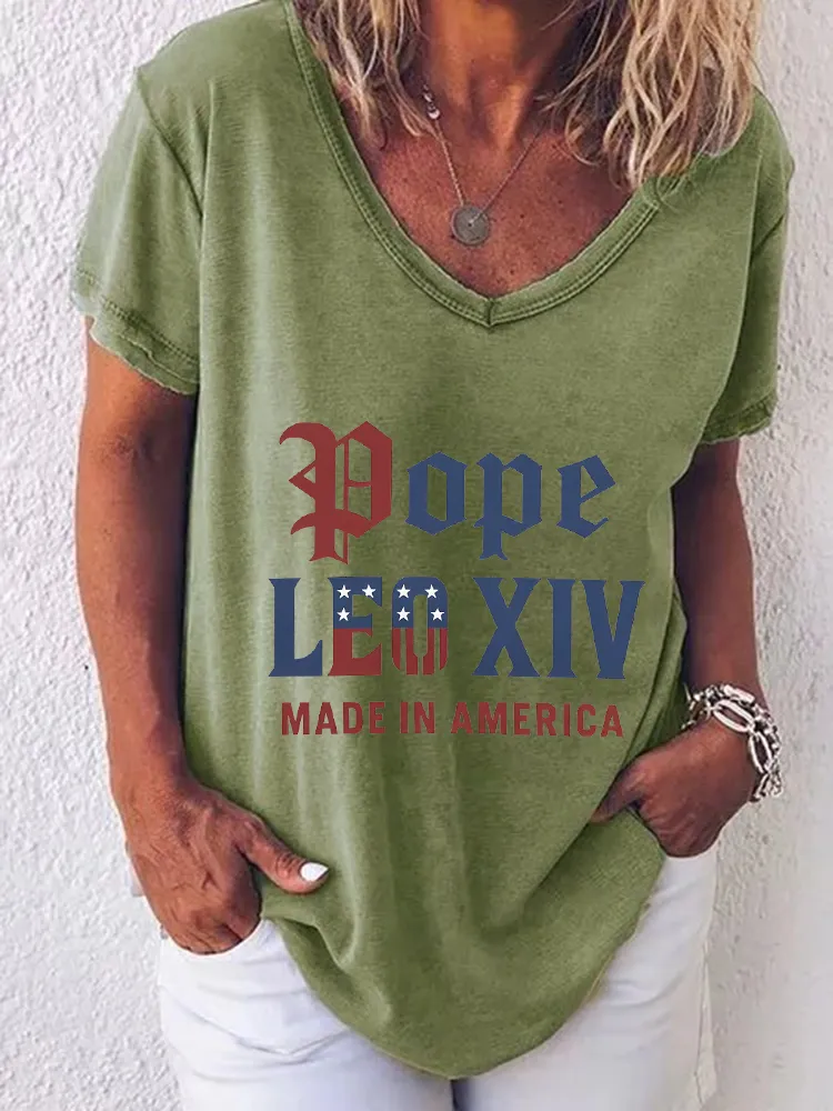 Women'S Pope Leo Xiv  Made In America Round-Neck Short-Sleeved T-Shirt