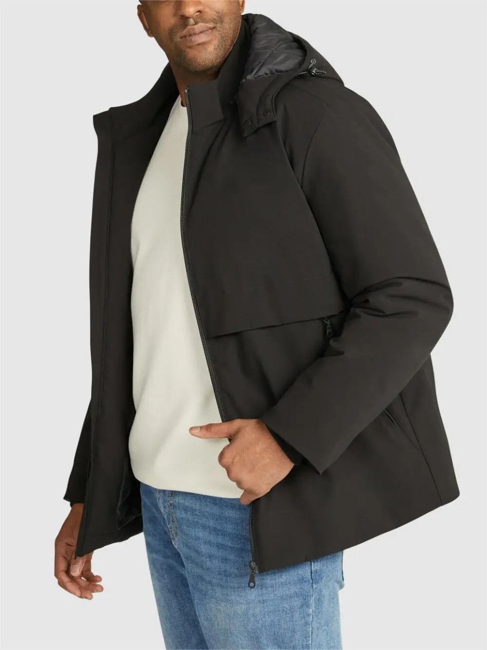 CASUAL BLACK PARKA JACKET