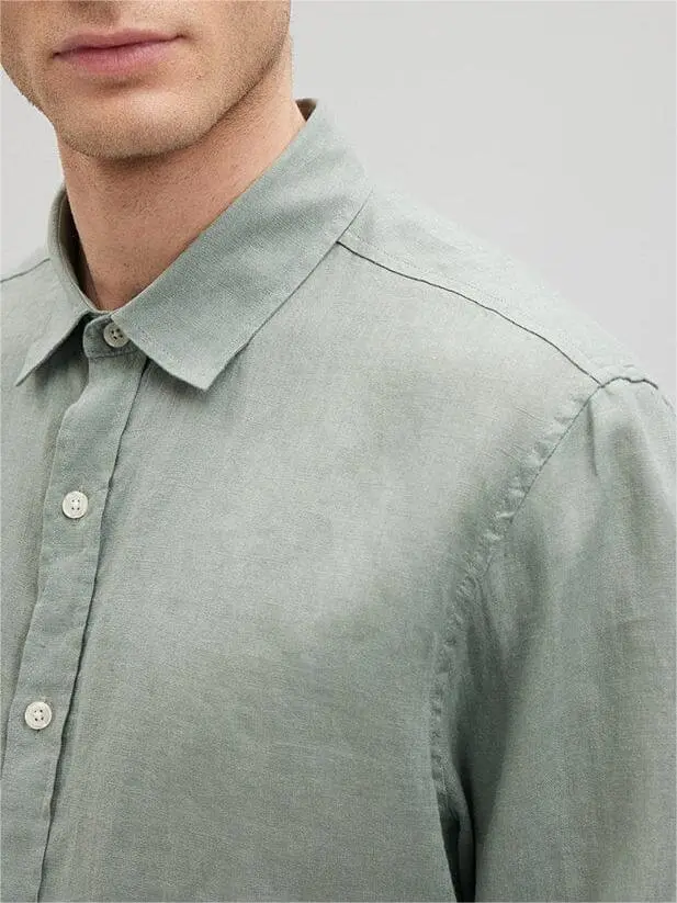 Olive Green Casual Men's Shirt
