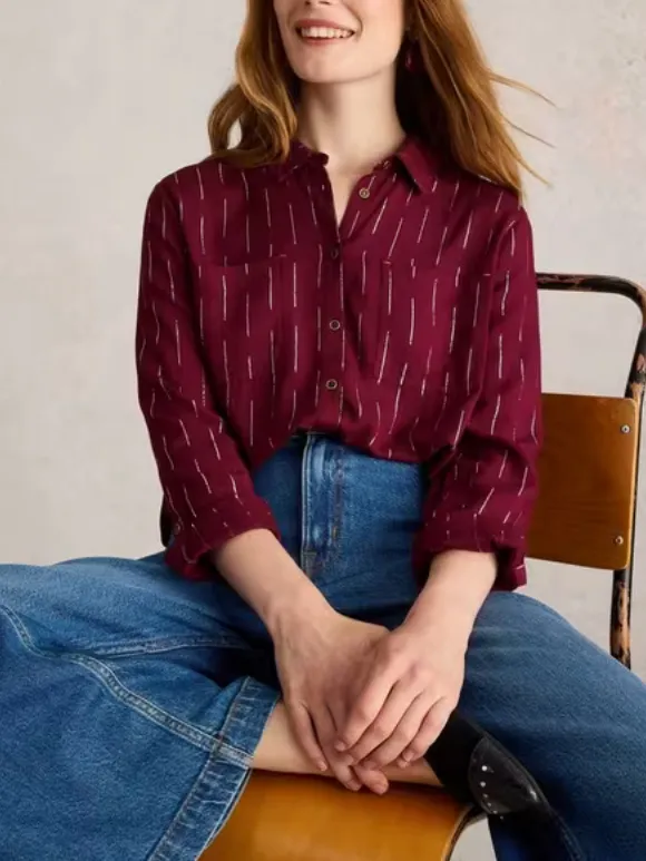 Long Sleeve Metallic Shirt