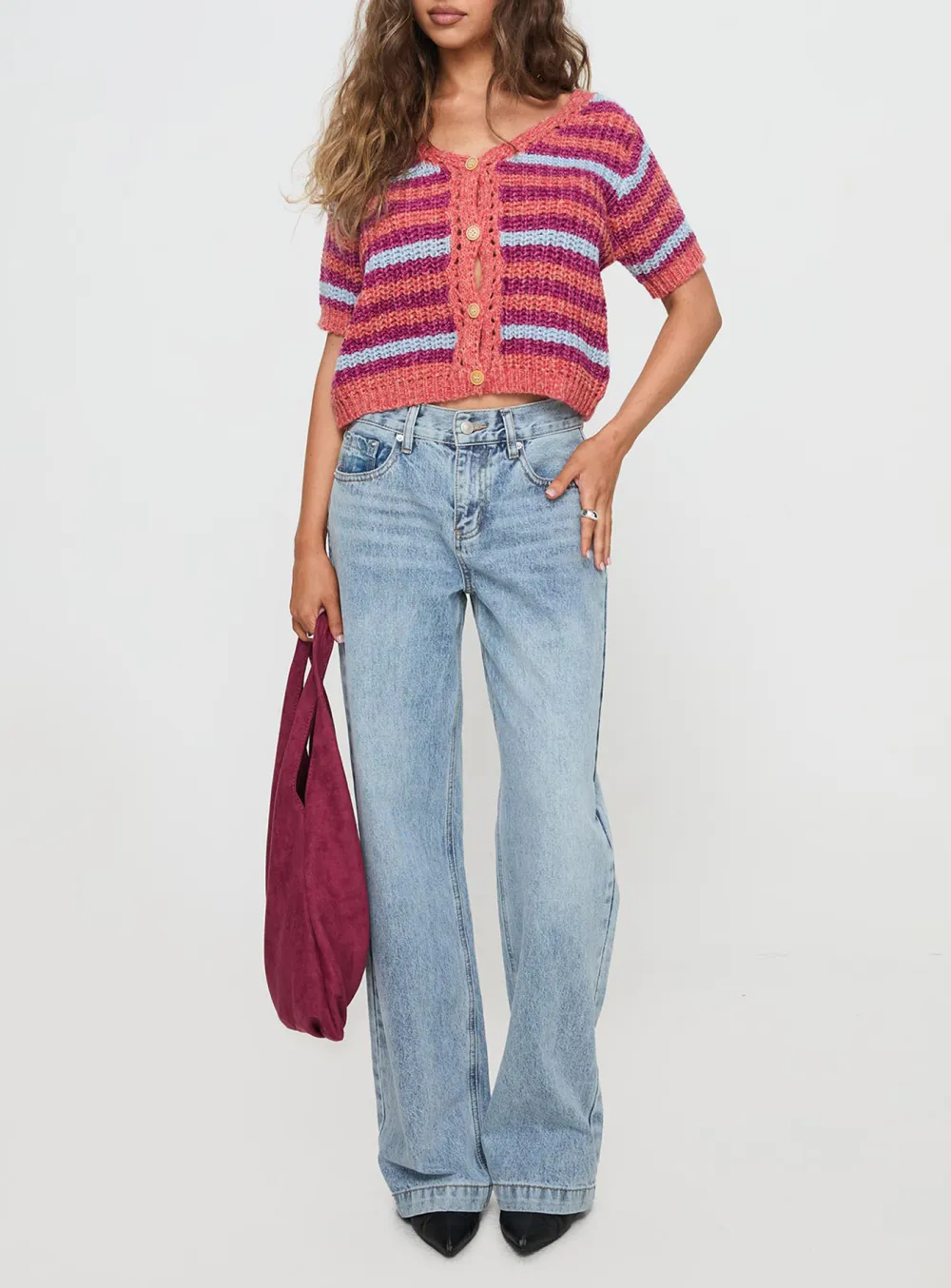 Striped Multi Knit Cardigan