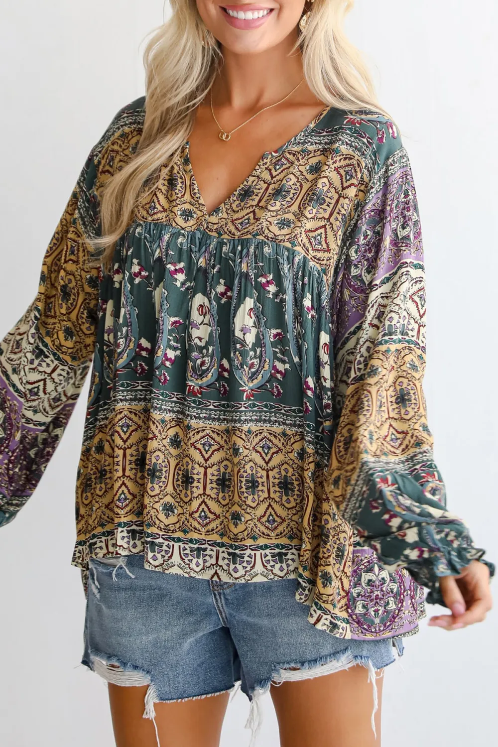 Playful Charisma Teal Blouse