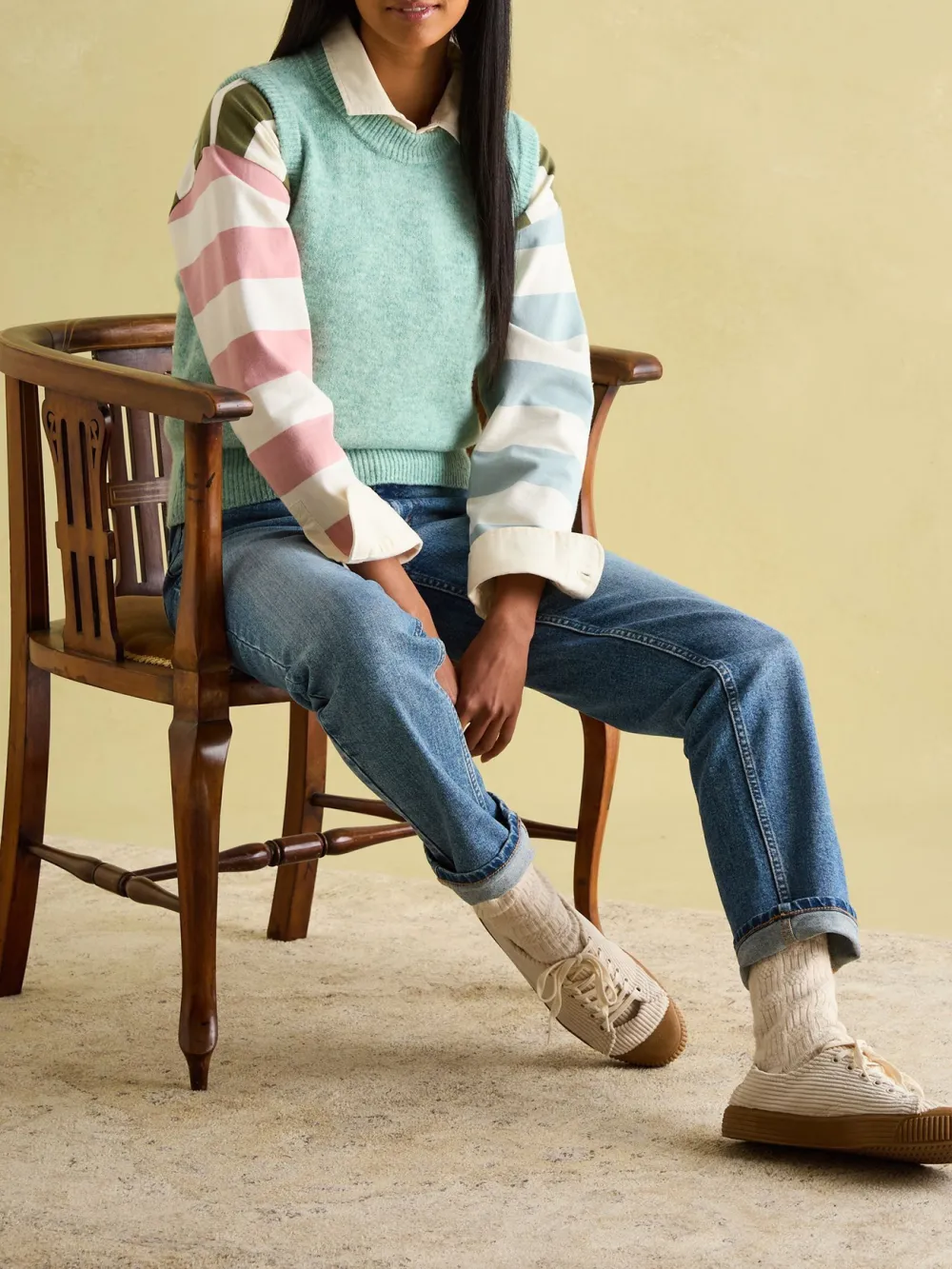 Pink Casual Style Knitted Vest