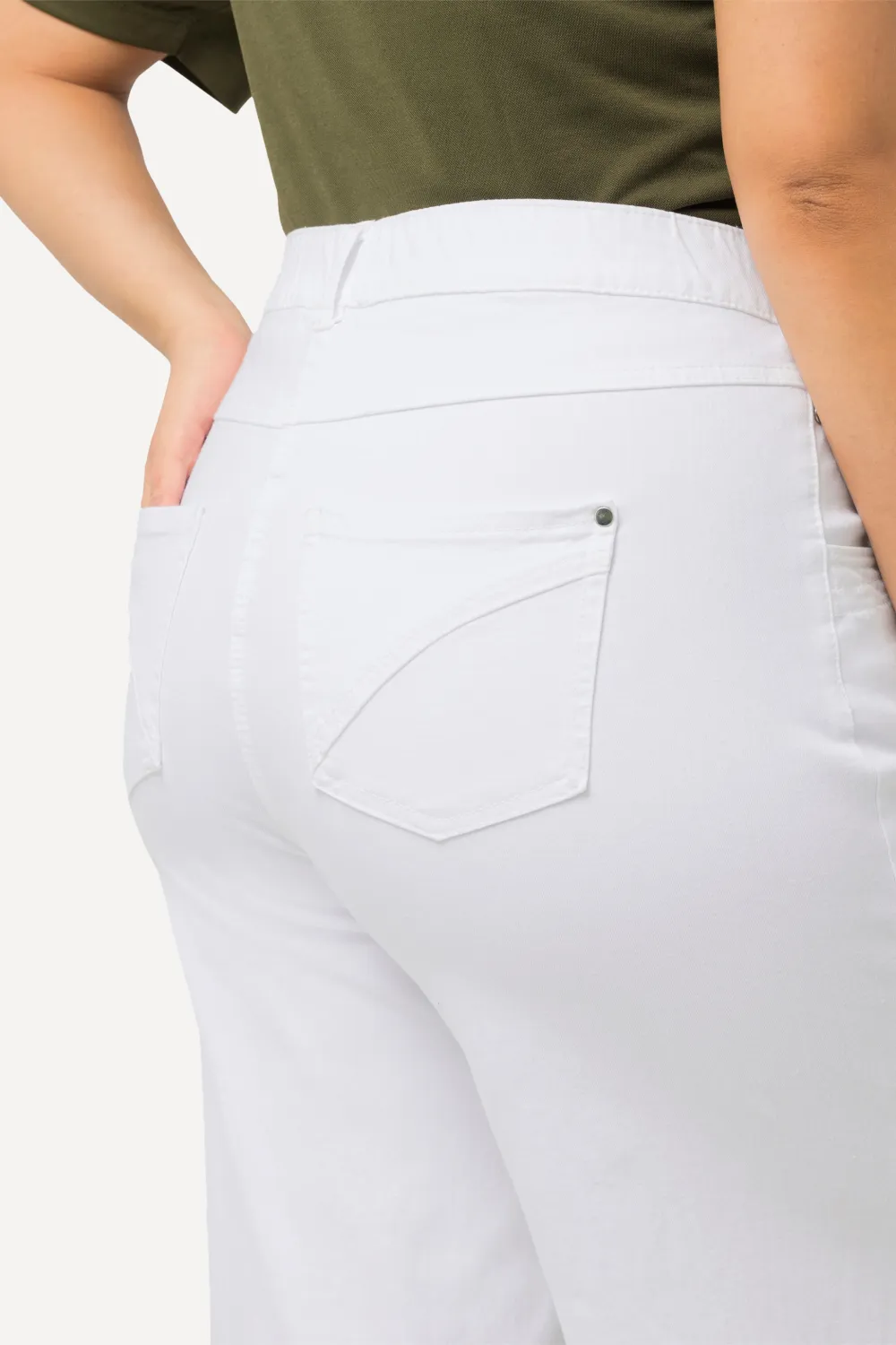 Jeans-Culotte, wadenlang, weites Bein, Marlenehose