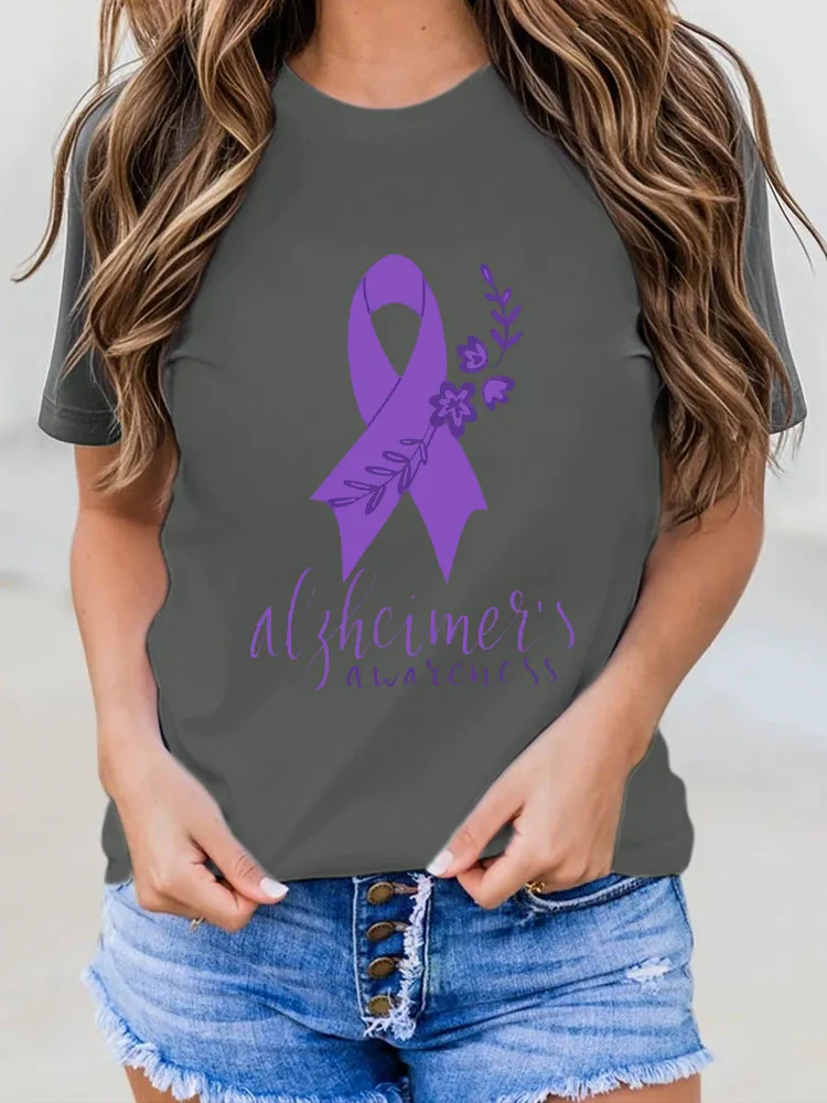 Women's Alzheimer's Awareness Print T-Shirt