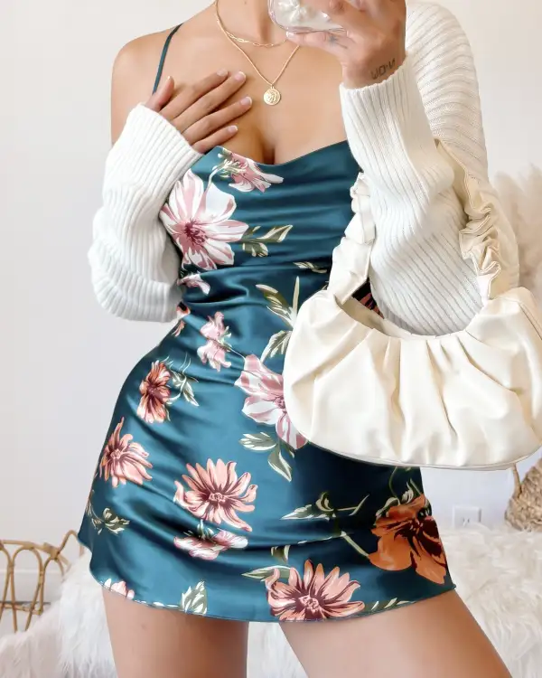 RESTOCKED! AALIYAH SATIN DRESS (TEAL)