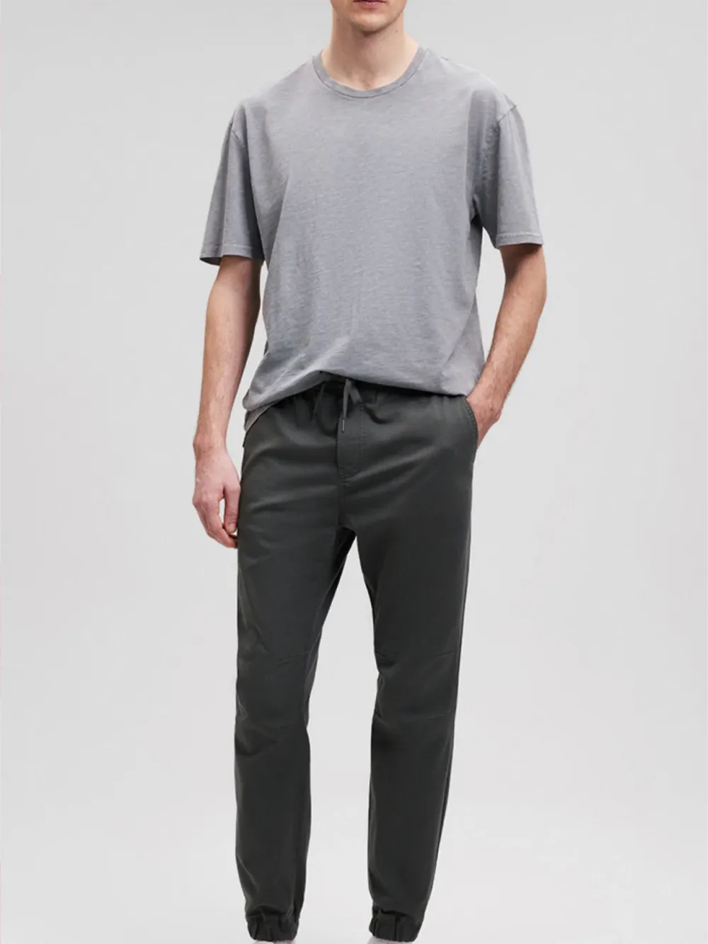 Solid Gray Short - Sleeve Casual Tee