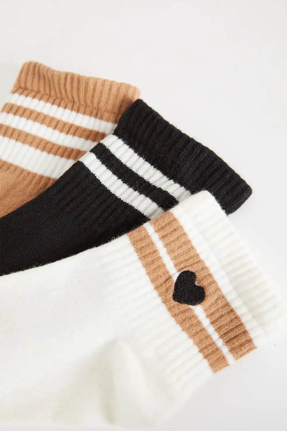 Striped Athletic Socks Three-Piece Set
