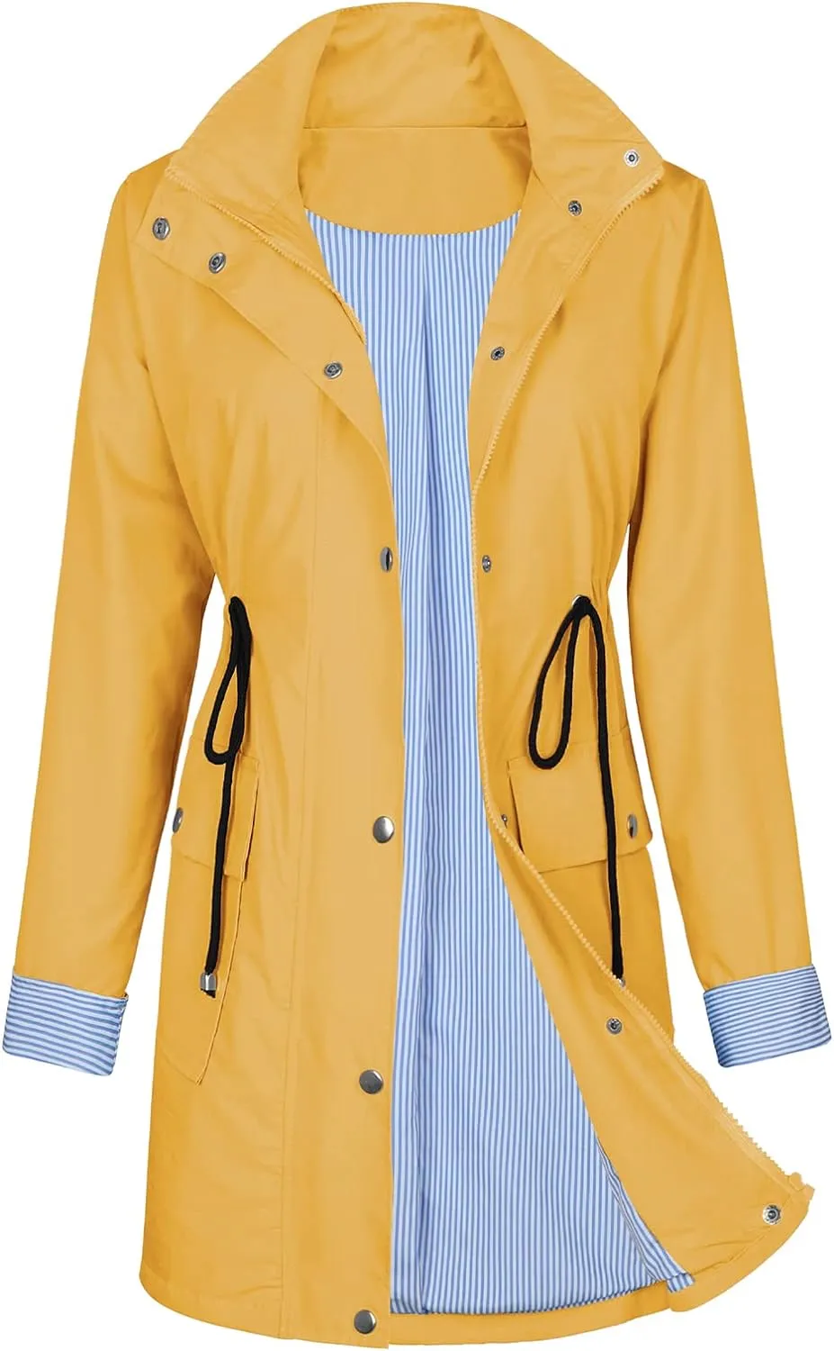 American Trends Rain Jackets for Women Waterproof with Hood Long Rain Coat Windbreaker Jacket