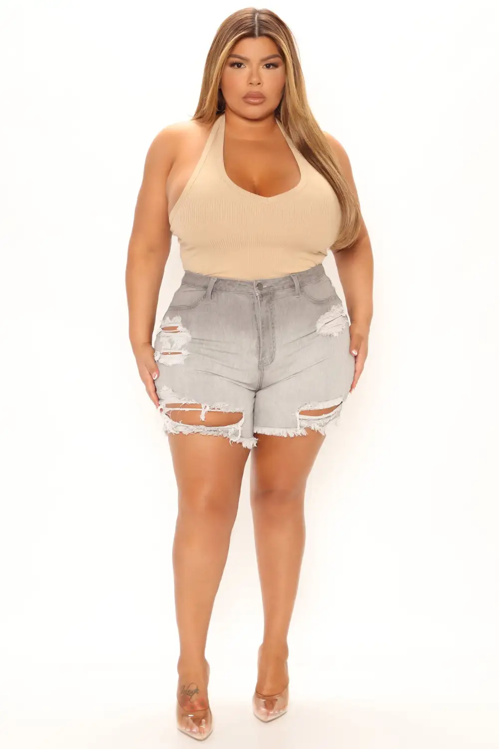 The New Me Halter Bodysuit - Khaki