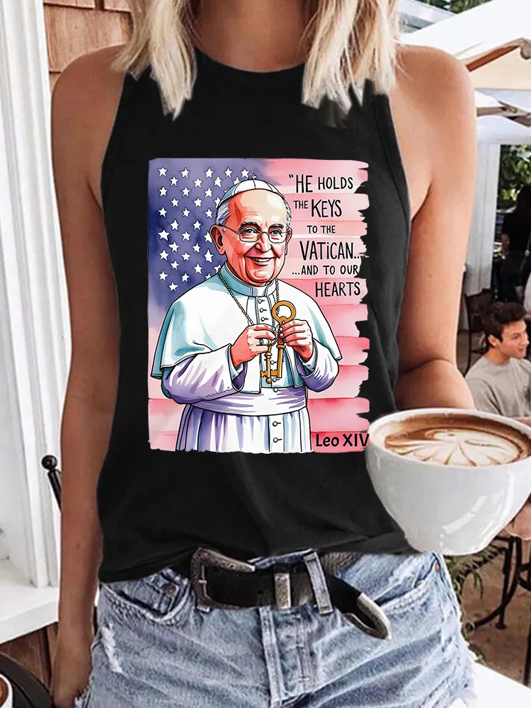 Women's He Holds The Keys To The Vatican And To Our Hearts Crew Neck Vest