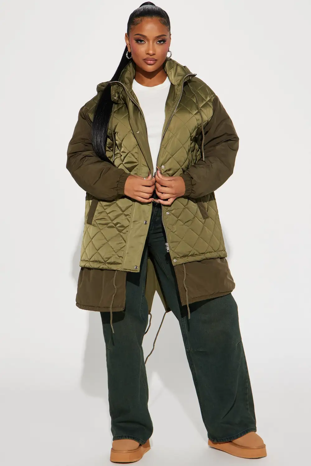In The Streets Puffer Jacket - Olive