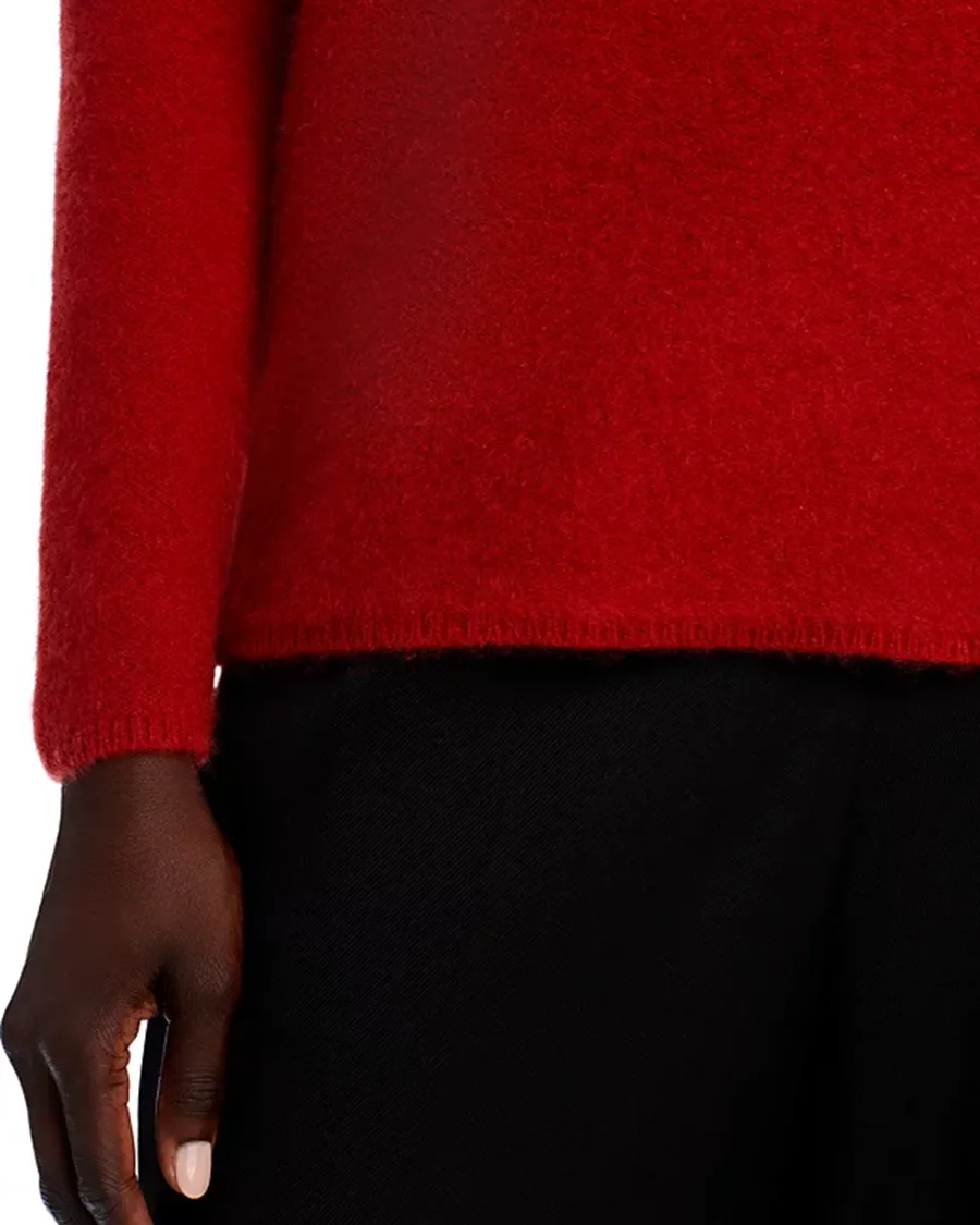 Cashmere Mock Neck Brushed Cashmere Sweater