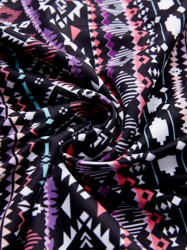 Vacation Ethnic Printing Scoop Neck Tankinis Two-Piece Set