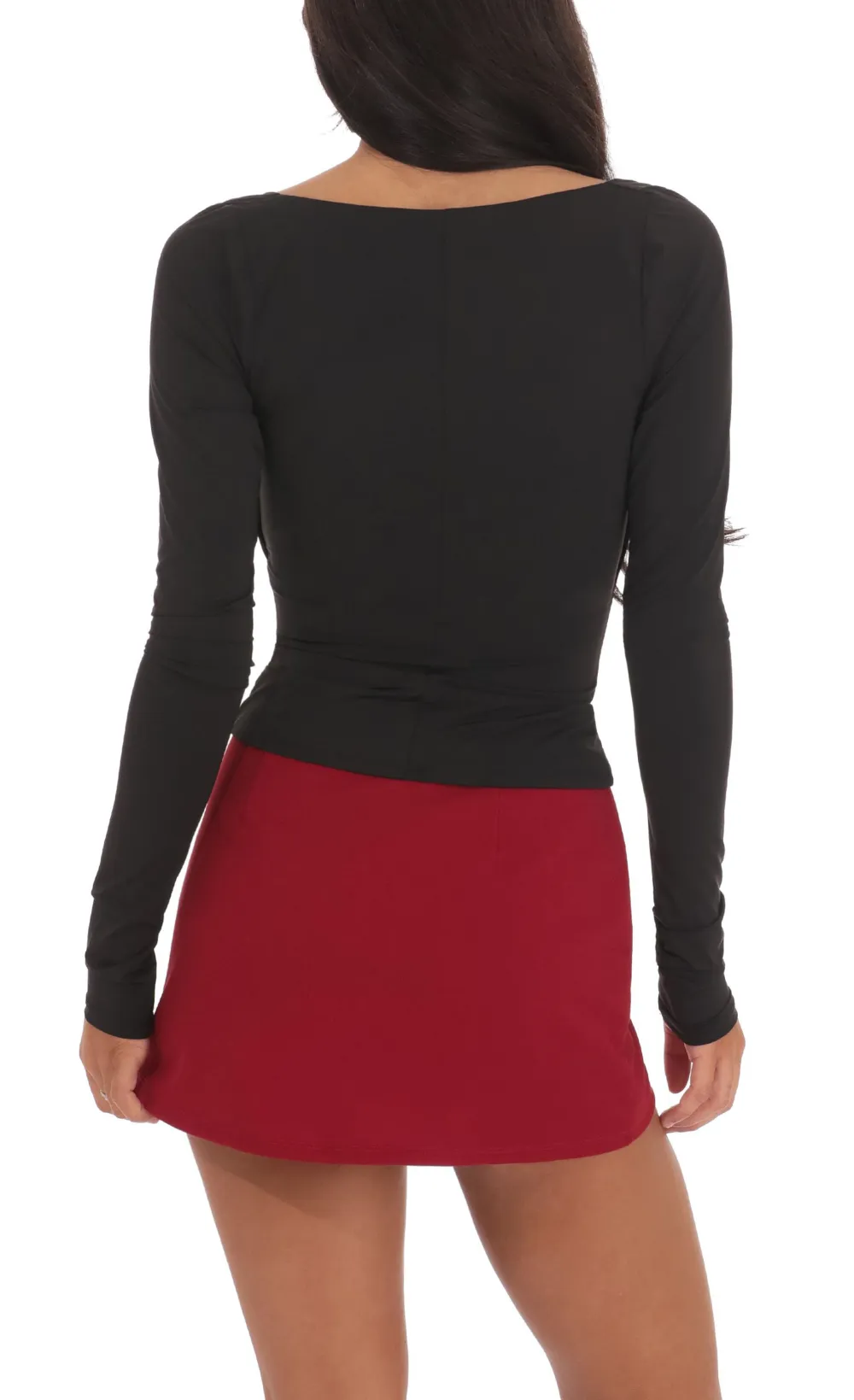 Plunge Bandeau Top in Black