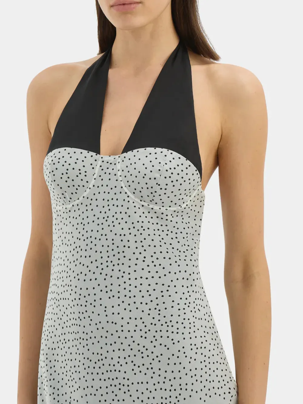 Adjustable Halter Neck Polka Maxi Dress