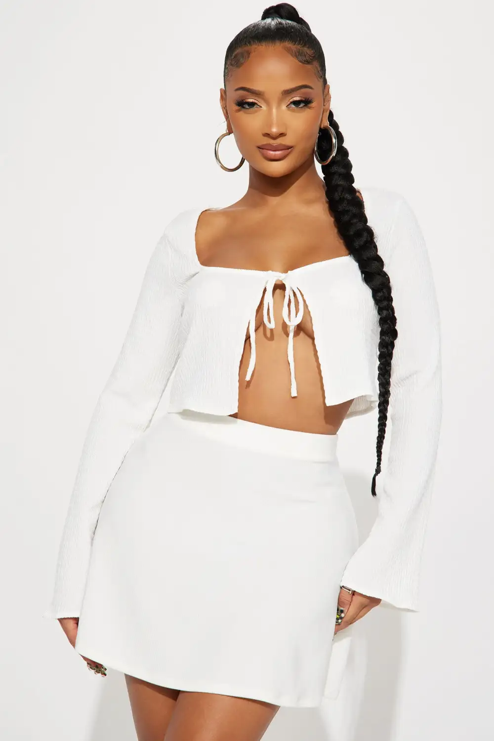 Kaede Tie Front Top - Off White