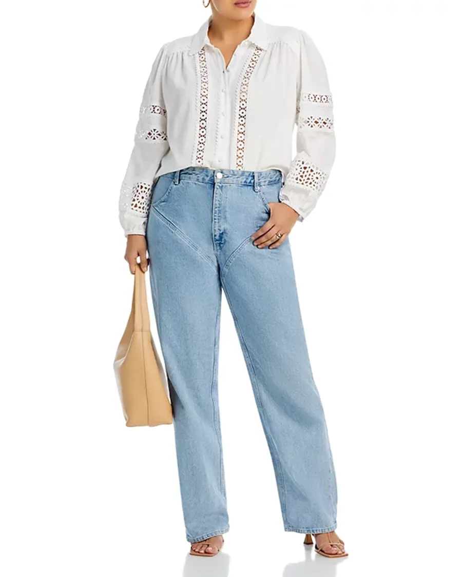 Long Sleeve Lace Button Up Shirt