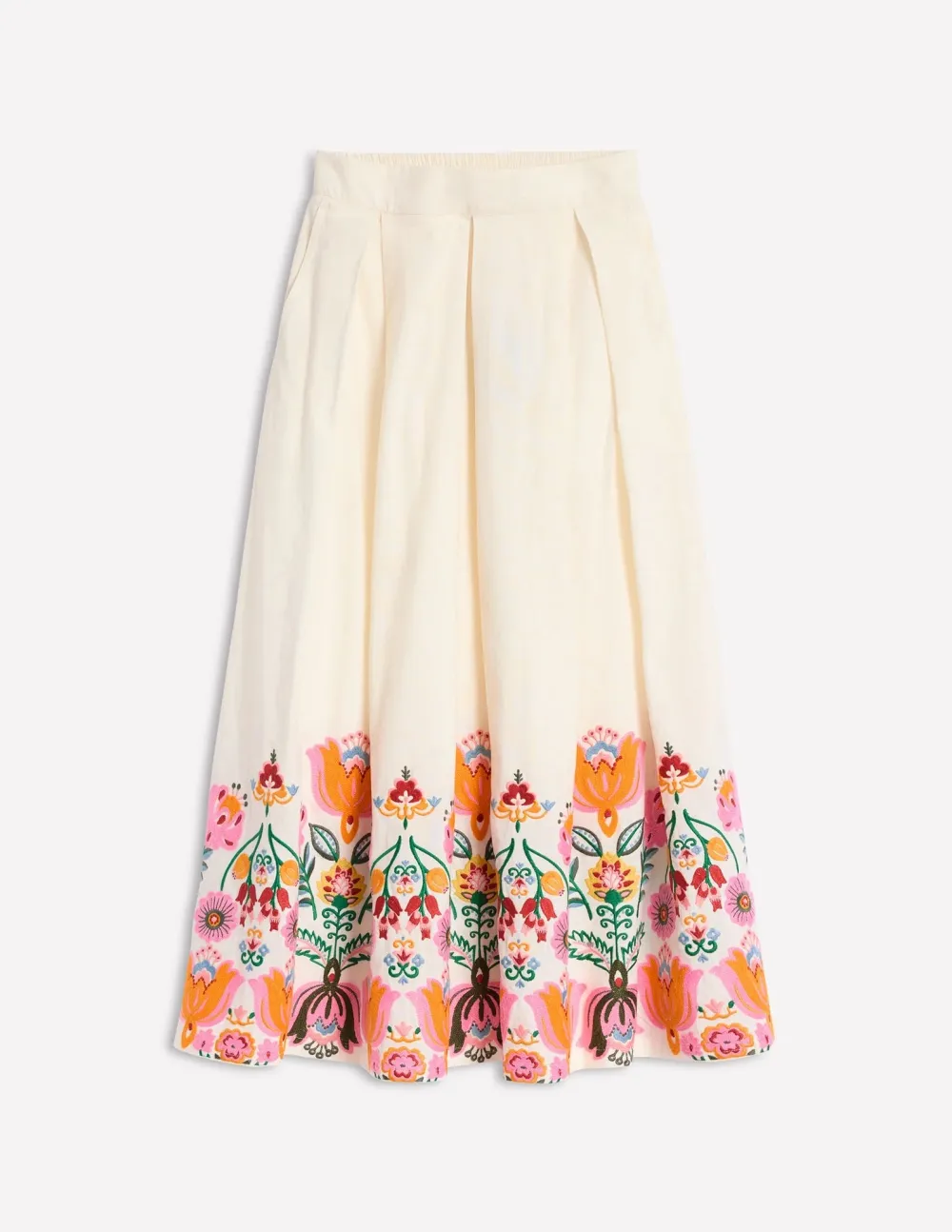 Verity Embroidered Linen Skirt