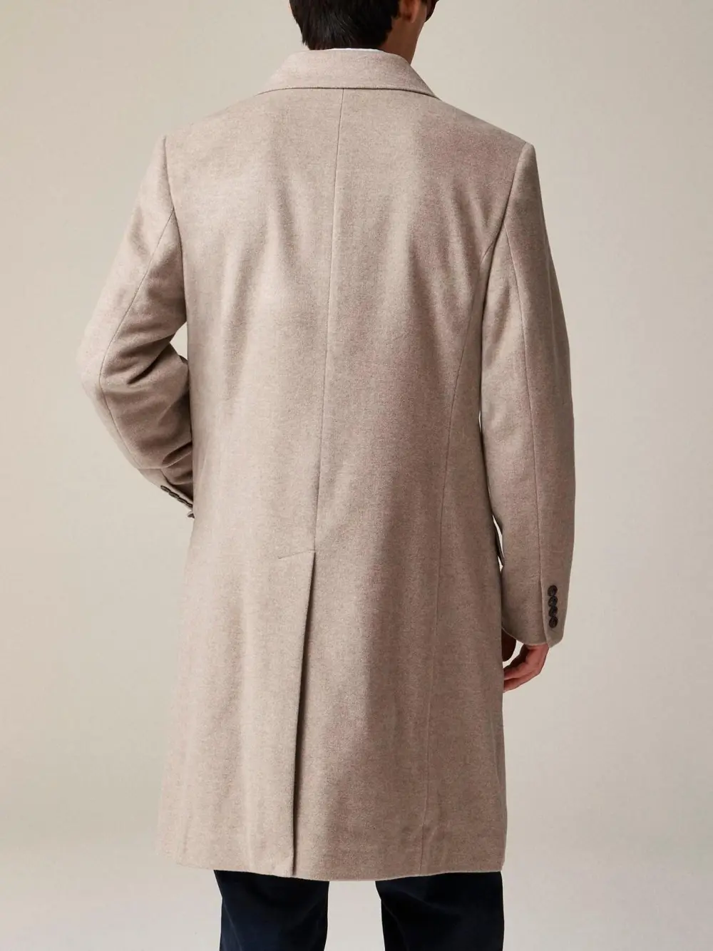 Beige Double Breasted Wool Coat