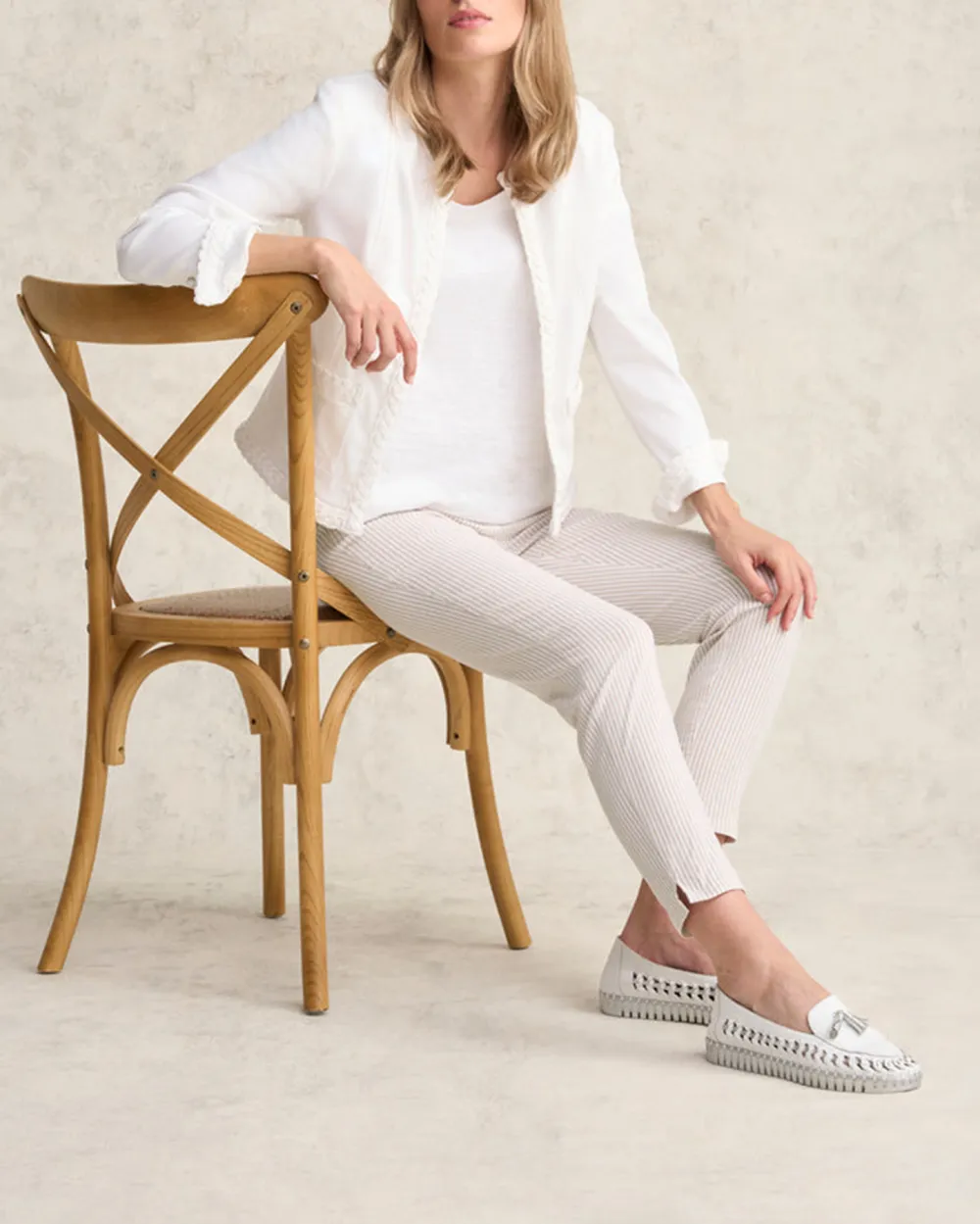 Elasticated Waistband Ankle Length Stretch Pants