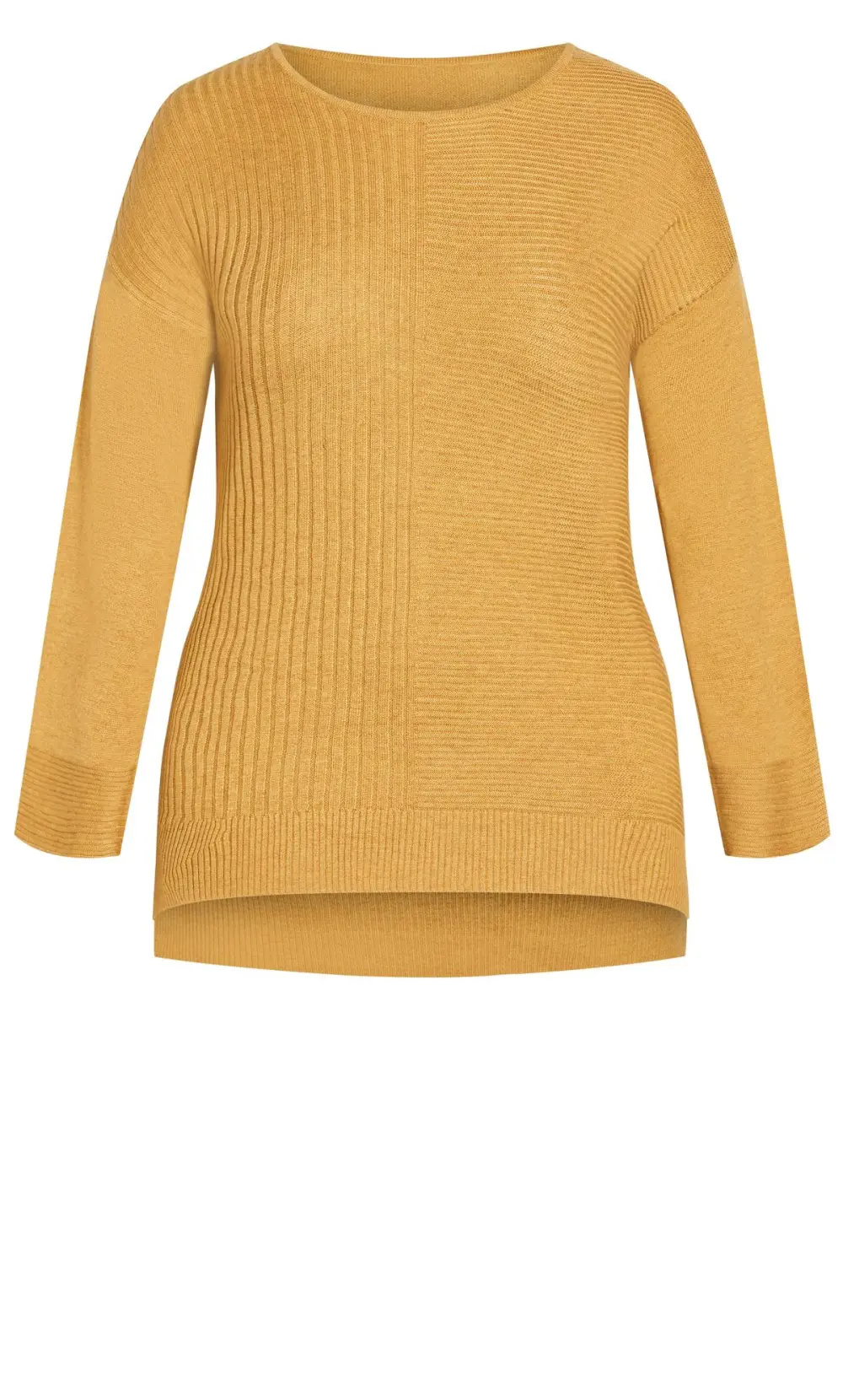 Evans Yellow Contrast Stitch Knitted Jumper