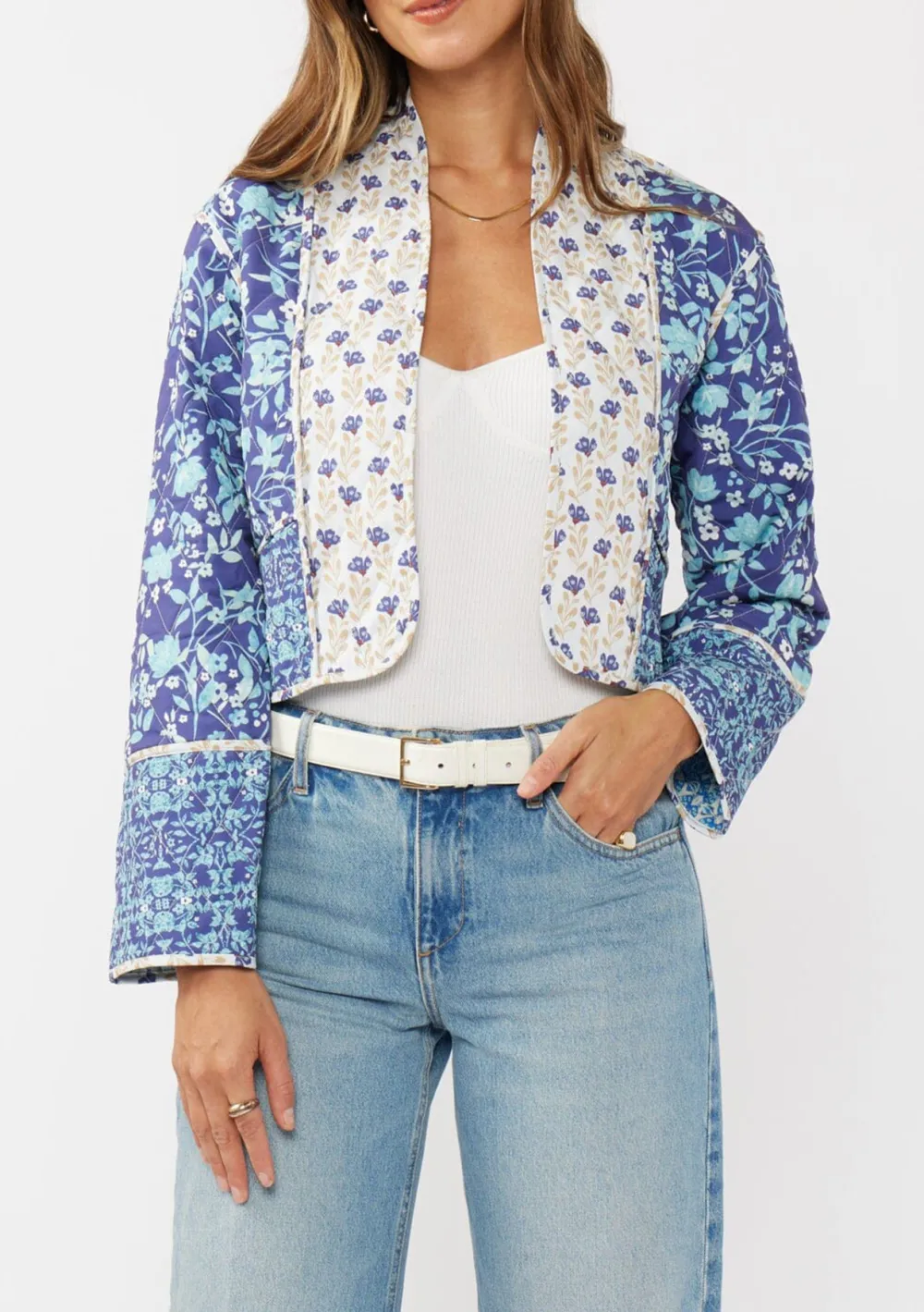 Floral Open Front Jacket