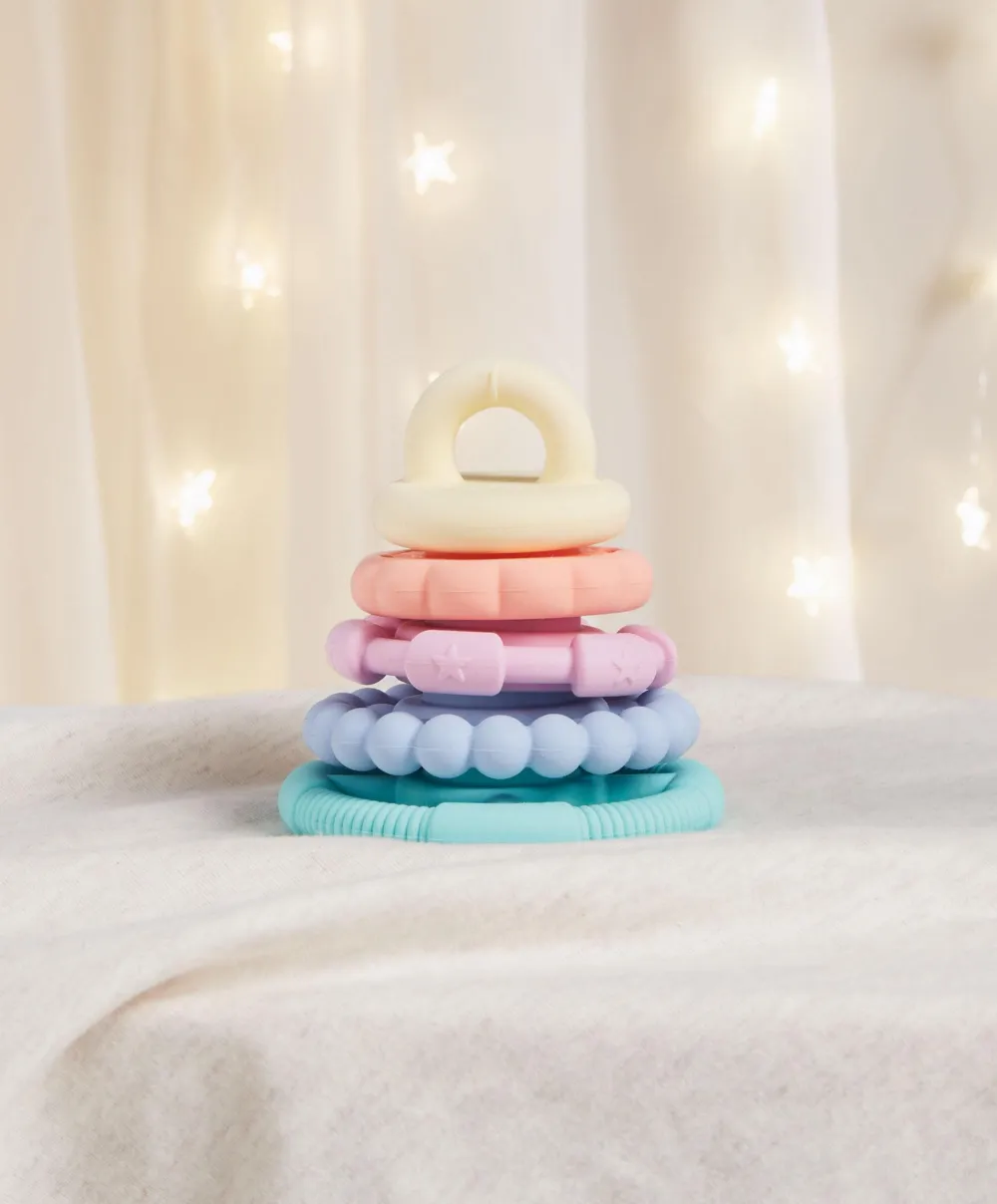 Jellystone Designs Rainbow Stackers & Teether – Pastel