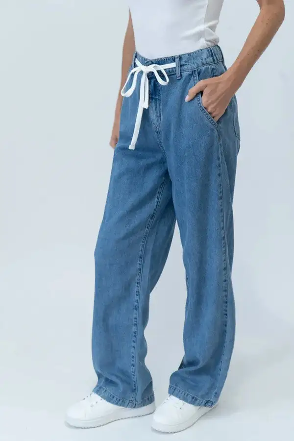 Light Blue Relaxed-Fit Denim Joggers