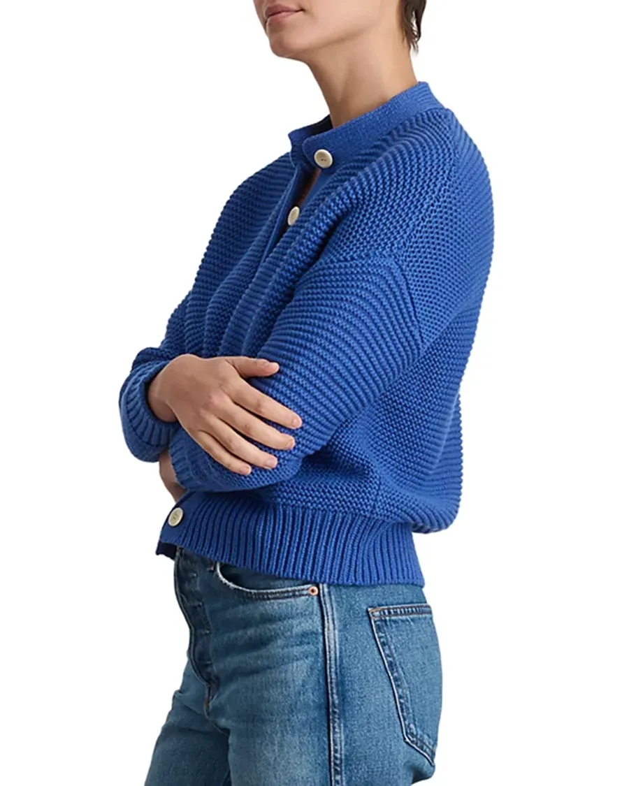 Casual Style Crewneck Cotton Cardigan