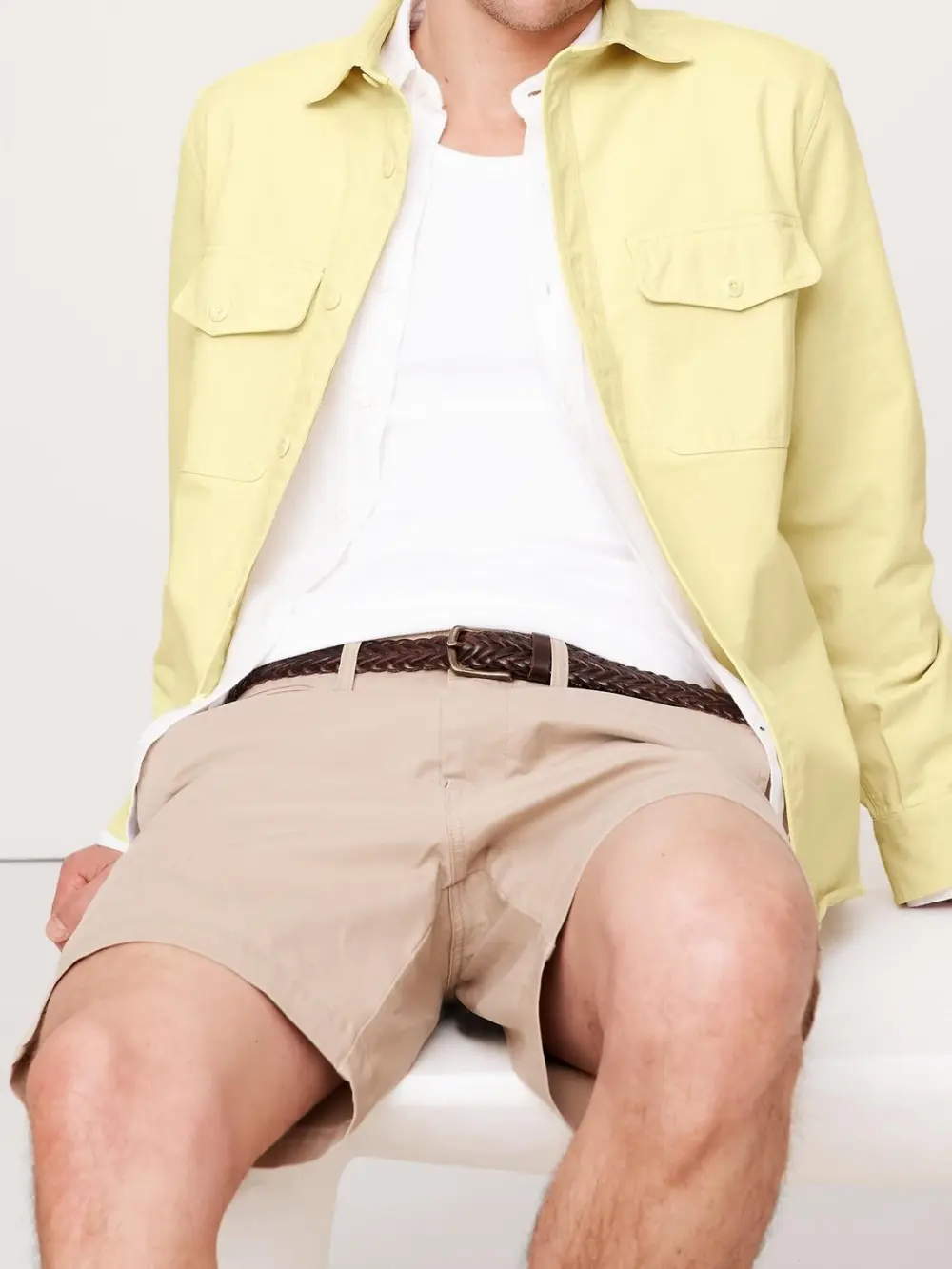 Men's Butter Yellow Stylish Casual Cotton Jacket